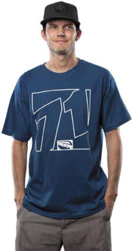 New msr roots adult tee/t-shirt, blue/white, large/lg