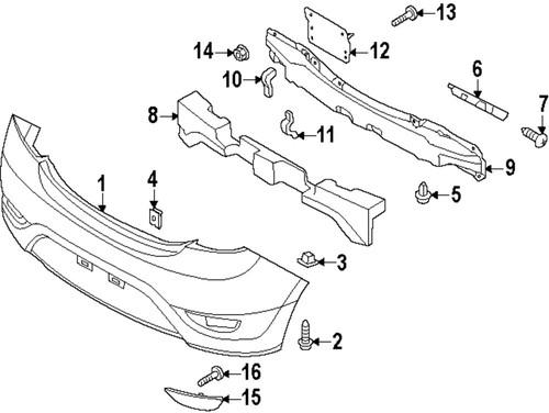 Hyundai oem 866111r200 rear bumper-bumper cover