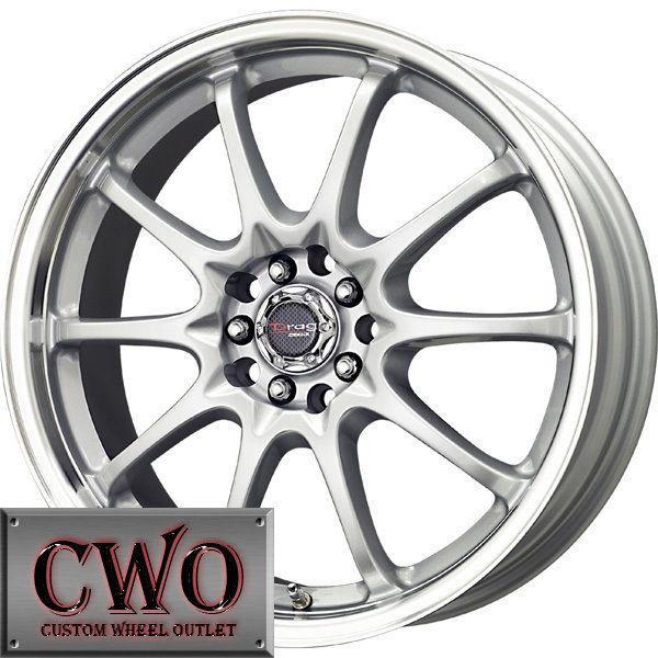 17 silver drag dr-9 wheels rims 5x100/5x114.3 5 lug eclipse altima jetta maxima