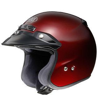 New shoei rj platinum-r open-face helmet, wine red, xs