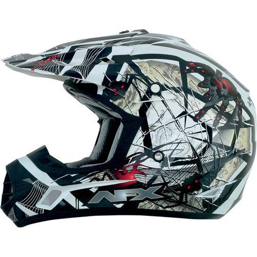 Afx motorcycle fx-17y trap helmet black red size small