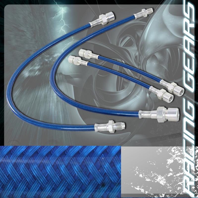 82-89 porsche 944 s2 na / turbo blue front rear stainless steel hose brake line