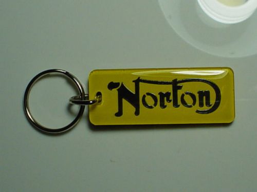 Norton motorcycle key chain fob new yellow &amp; black cafe racer commando 961