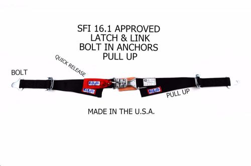 Rjs racing sfi 16.1 bolt in latch &amp; link lap 2&#034; belt black 30296 15000401