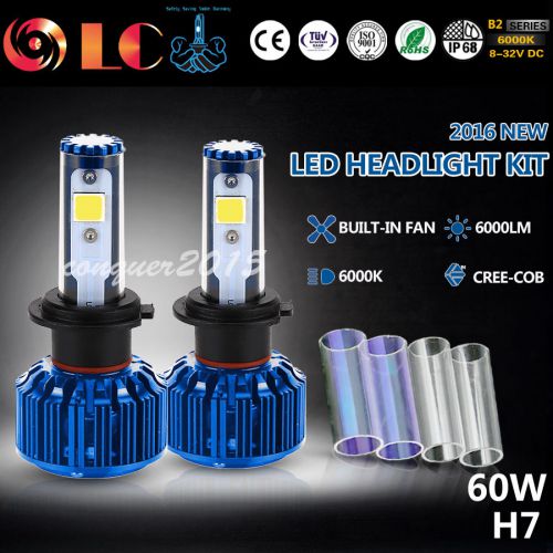 New 60w 6000lm h7 cree cob led headlight kit 6k 8k bulb car lamp hid replacement