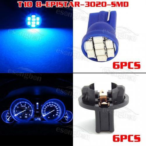 6x blue epistar led dashboard instrument cluster lights pc168 pc175 t10