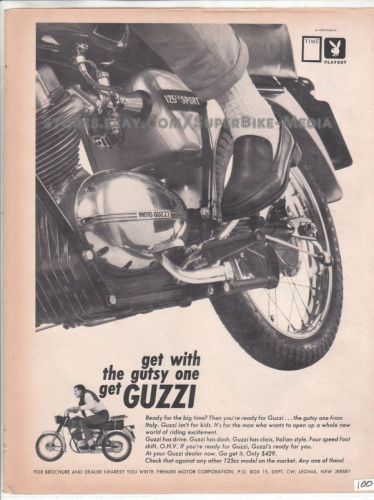 Moto guzzi 125 125cc sport vintage motorcycle ad cafe racer 1967