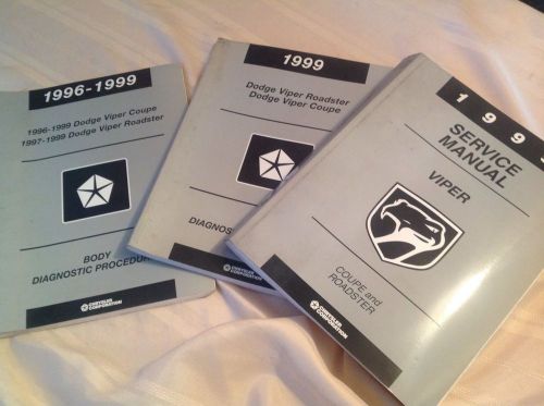 19961999 dodge viper shop repair service manual set  coupe - roadster