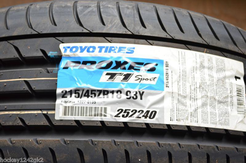 2 new 215 45 18 toyo proxes t1 sport tires