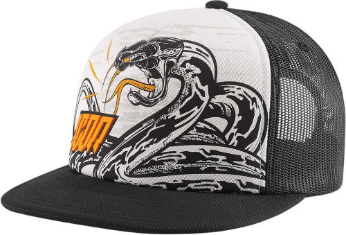 Icon vitriol black/white mens os motorcycle snapback hat