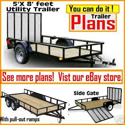 Plans 5 x 8 utility, cargo, atv, motorcycle trailer