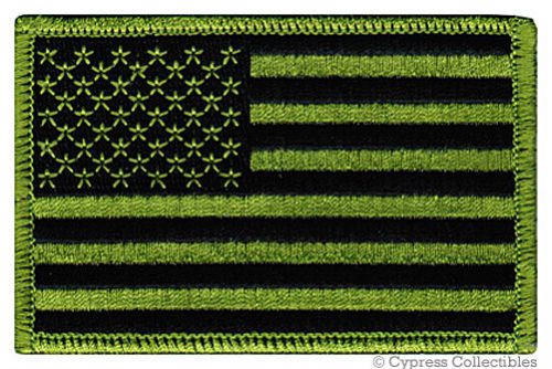 American flag iron-on biker patch usa embroidered us patriotic camo green right