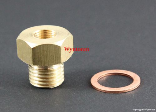 Oil temperature sensor drain plug m12 x 1.25 center port 1/8&#034; npt  brass gauge