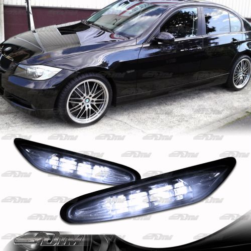 2006-2012 bmw e90 smoked lens white led side marker replacement light lamps