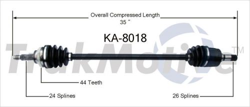 Cv axle shaft-new front right surtrack ka-8018 fits 01-05 kia rio