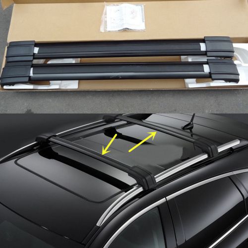 Black aluminum cross bar roof cargo luggage rack for cadillac srx 2010-2013