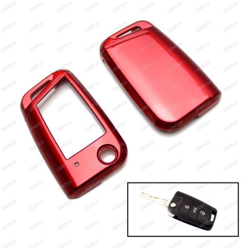 Exact fit glossy red folding key fob shell for 15+ volkswagen mk7 golf gti jetta