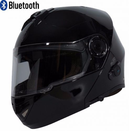 Torc full face flip up dual visor motorcycle bluetooth helmet gloss black