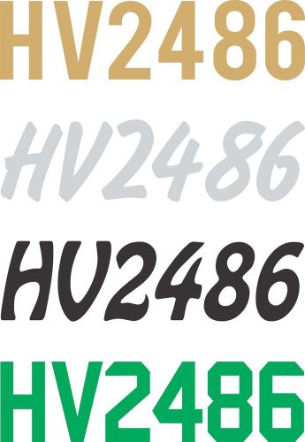 Registration number decals 1 color snowmachine sled snow mobile #&#039;s numbers