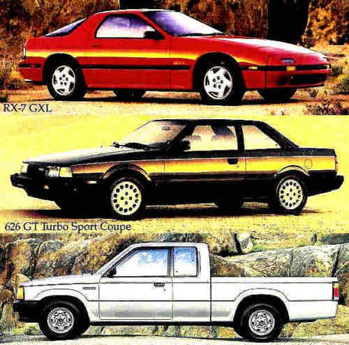 1986 mazda brochure-rx7 gxl-626 gt turbo-323-b2000