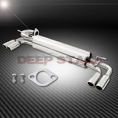 Stainless dual cat back exhaust 2&#034; tip muffler 85-89 toyota mr2 w10 aw10 4a-ge