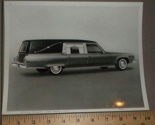 1974 c b cotington funeral coach hearse oldsmobile chassis brochure b&amp;w photo