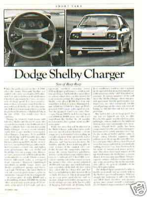 1985 carroll shelby dodge ***original article***