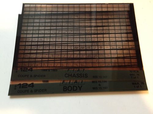 Oem fiat 124 spider &amp; coupe 1968- 1969 dealer parts manual microfiche set