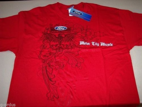 Mens ford racing motor city muscle size l xl xxl or xxxl red shirt! nascar nhra!