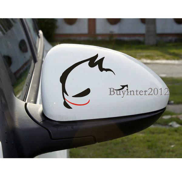 2pc  "rabbit"car rearview mirror decal sticker racing auto body black