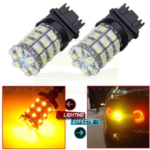 2x 3157 3357 high power switchback turn signal light dual color amber white led