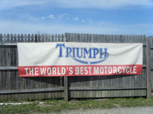 Vintage triumph dealer banner sign flag 1960&#039;s  3&#039; x 12&#039;