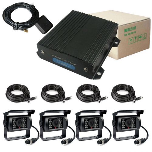 4 channel sd cards car dvr kit &amp; h.264 vehicel video recorder dvr camera + gps