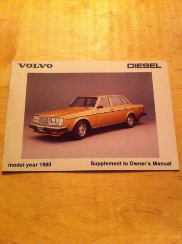 1980 volvo 240 diesel supplement owners manual