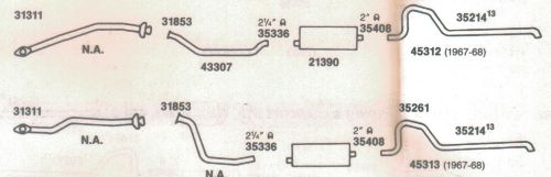 1968 plymouth fury, suburban, vip dual exhaust, aluminized w/440 exc. high perf