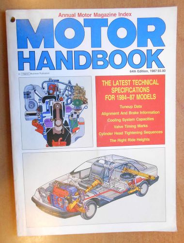 Motor handbook, technical specs for 1984-87 u.s. and import models