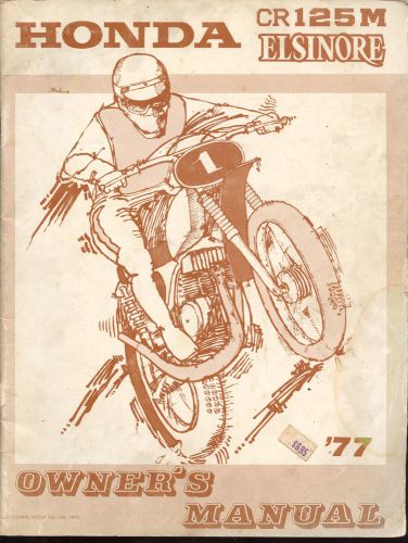 Original 1977 honda cr125m elsinore owner&#039;s manual