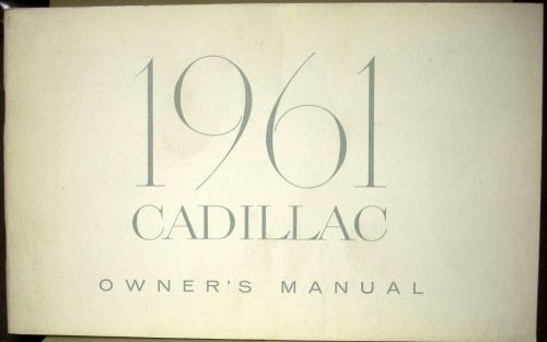 1961 cadillac owners manual original series 62 sixty-special fleetwood deville