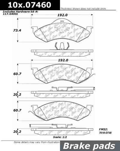 Centric 104.07460 brake pad or shoe, front