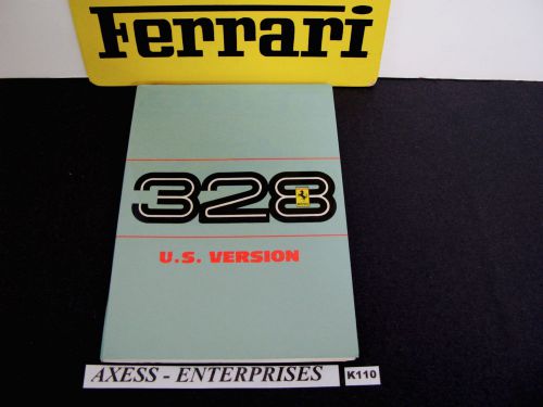 1988 ferrari 328 gtb / 328 gts owners manual drivers instructions book # k110