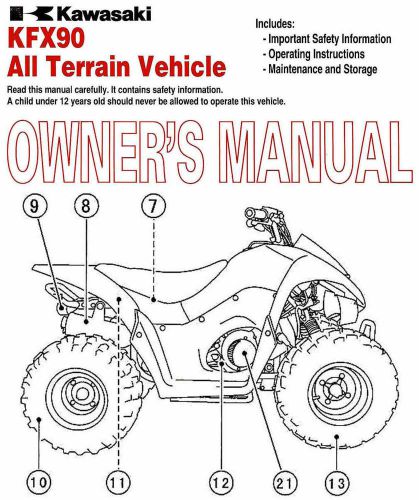 2009 kawasaki kfx90 atv owners manual -kfx 90 atv-kfx 90-ksf90a9-kawasaki