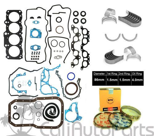 Fits: 96-97 toyota rav4 2.0l &#034;3sfe&#034; dohc engine full set + npr rings + bearings