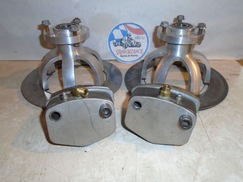 Vintage racing go kart front wheel brakes 7 1/2&#034; rotors hats calipers cart part