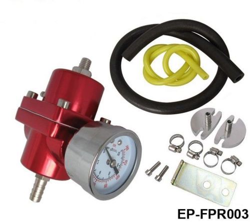 Jdm adjustable fpr fuel pressure regulator 0-140 psi gauge gas hose kit