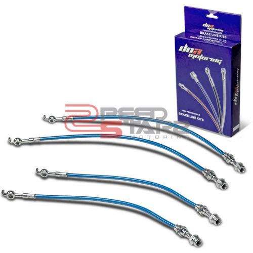 Stainless steel brake line/hose pvc coat 4pc 93-97 mazda mx6/626/probe v6 blue