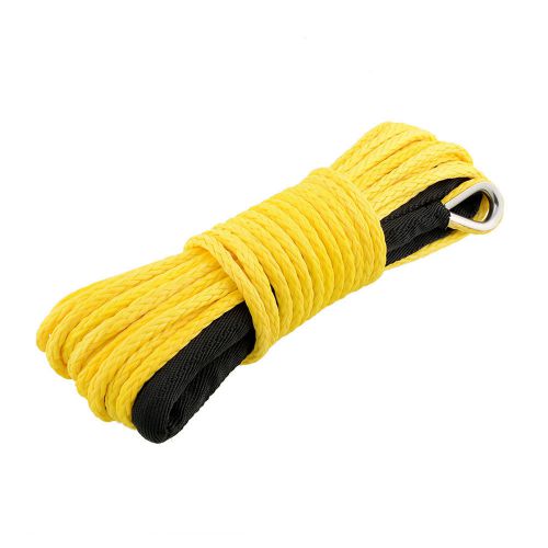 New durable useful 50&#039;x1/4&#034; yellow dyneema synthetic winch rope for cars