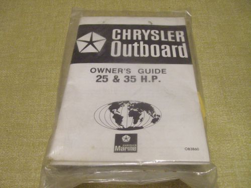 New chrysler outboard owner&#039;s guide manual 25 35 hp ob3860 includes starter rope