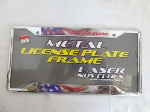 Faith in america metal chrome laser  novelty license plate tag frame - new