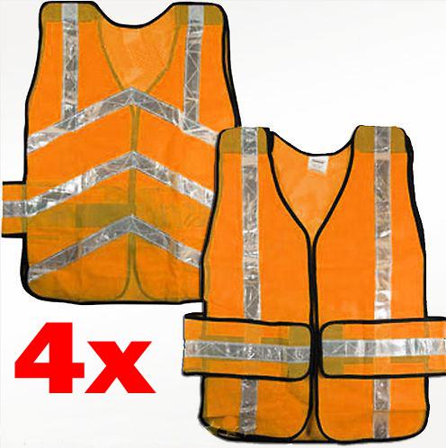 4 orange safety vest reflective motorcycle mesh bike training military army navy