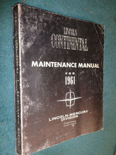 1961 lincoln shop manual / original base book for 1962 &amp; 1963